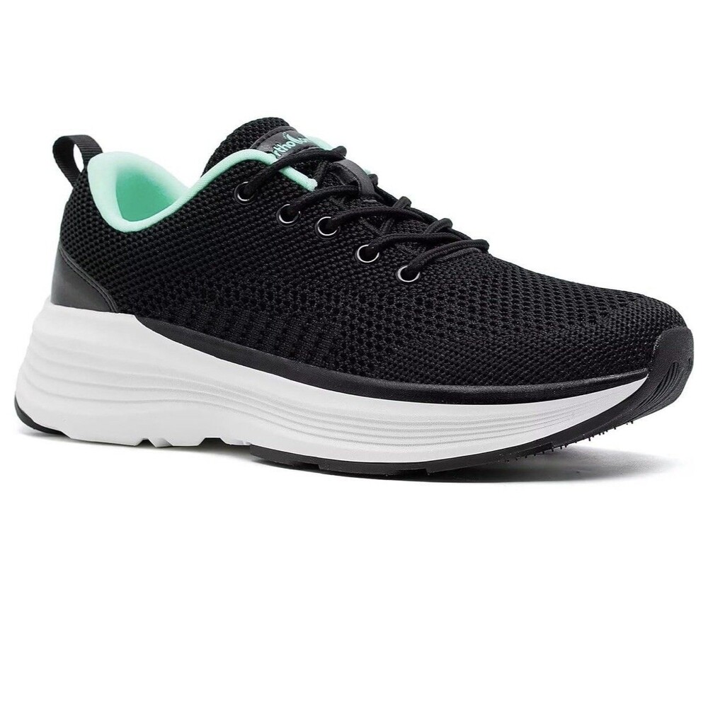 NEW OrthoComfoot Women’s Orthopedic Walking Shoes Size US 9, EU 40.5 Black Aqua